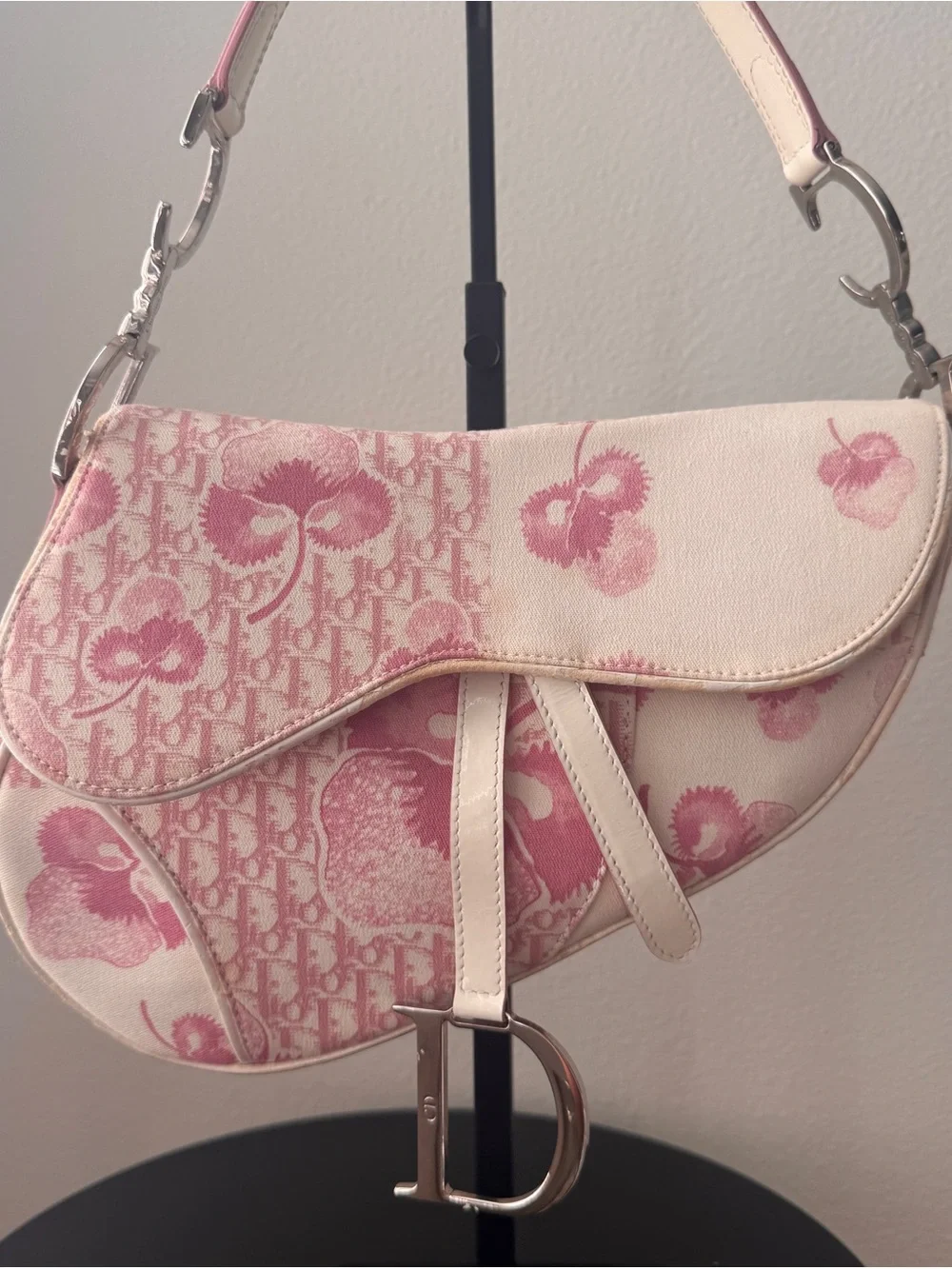 Vintage authentic Christian Dior 2004 PinkGirly Diorissimo Saddle Bag